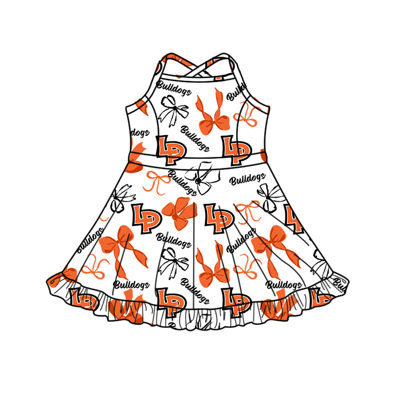 Custom moq 5 mix size milk silk summer teams baby girls clothes bow orange hooded long sleeve pants sets and boy sets and dress and hooded top and pant-25.8.15