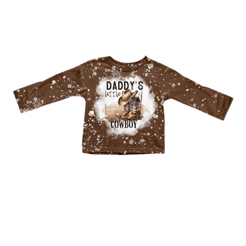 6.21 custom each style moq 5 eta 4-6week daddy baby girls clothes brown long sleeve top