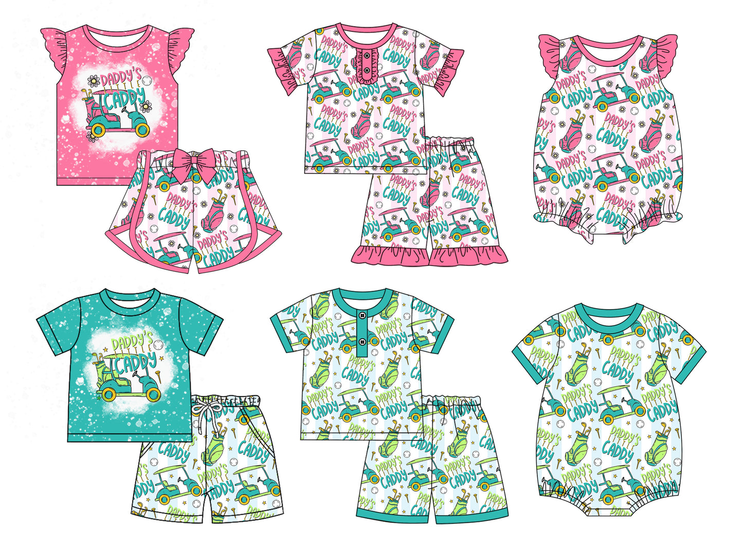 12.21 custom each style moq 5eta 4-6week Sibling Sister DADDY baby boy short sleeve shorts sets 1 and sets 2 and set 3  and sets 4 and boy romper and girl romper match design