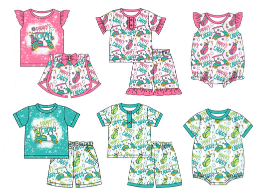 12.21 custom each style moq 5eta 4-6week Sibling Sister DADDY baby boy short sleeve shorts sets 1 and sets 2 and set 3  and sets 4 and boy romper and girl romper match design