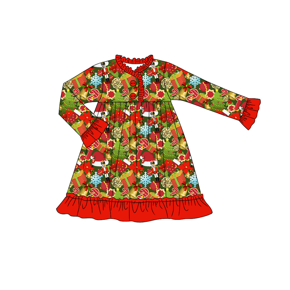 7.9 custom each style moq 5eta 4-6week Sibling Sister Christmas red baby girls sets and dress and rompers match family design