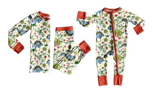 25.6.18 custom each style moq 5eta 4-6week Sibling Sisters Christmas dinosaur baby boy long sleeve pants sets and rompers match family design