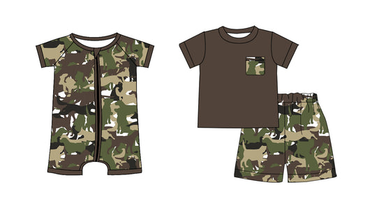 25.11.13 custom each style moq 5 eta 6-8 week Sibling Sister camouflage baby boy short sleeve shorts sets and boy rompers match family design