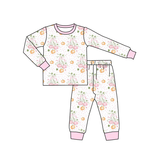6.19 custom each style moq 5eta 4-6 week Sibling Sister pumpkin pink girls outfits and romper match family design