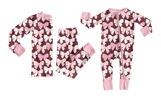 25.9.5 custom each style moq 5eta 4-6week Sibling Sisters bow baby girl clothes long sleeve pants sets and romper match family design