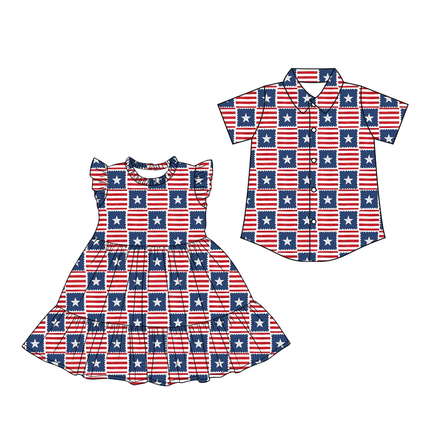 26.1.19 custom each style moq 5 eta 6-8week Sibling Sister baby button short sleeve top and dress match design