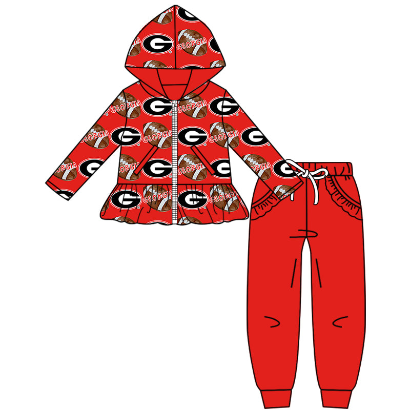 Custom moq 5 mix size milk silk summer teams baby girls clothes red hooded long sleeve pants sets and boy sets and dress and tops 2-25.8.19