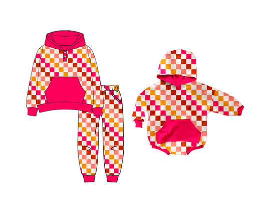 25.7.7 custom each style moq 5eta 4-6week Sibling Sister baby boy long sleeve pants sets and rompers match family design