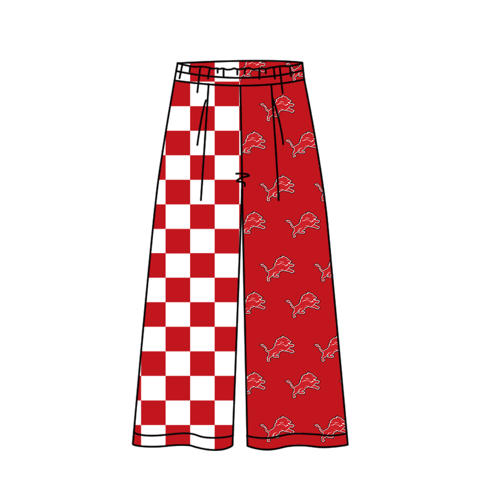 Custom moq 5 mix size summer teams Adult Daily Versatile Check Elastic Waist Team Pants