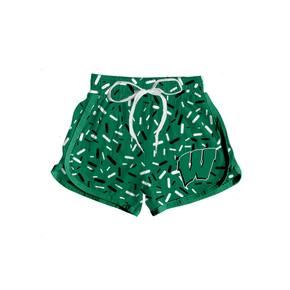 Custom moq 5 mix size milk silk baby girls clothes team green hooded long sleeve tops and skirt and dress and shorts 1 and shorts 2-25.7.5