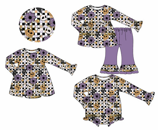 25.7.11 custom each style moq 5eta 4-6week Sibling Sisters floral baby girl long sleeve pants sets and dress and rompers match family design
