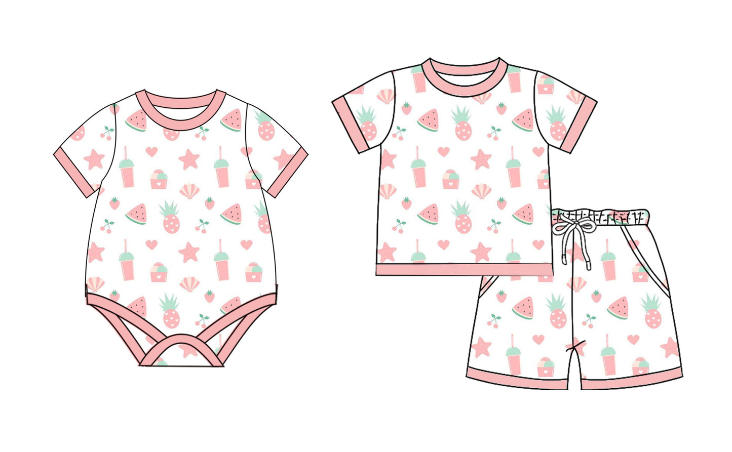 2.25 custom each style moq 5eta 4-6week Sibling Sister baby girl short sleeve shorts sets and romper match design
