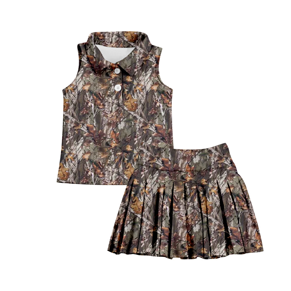7.2 custom each style moq 5eta 4-6week camouflage baby girls clothes Yoga Wear girls sets and sleeveless dress