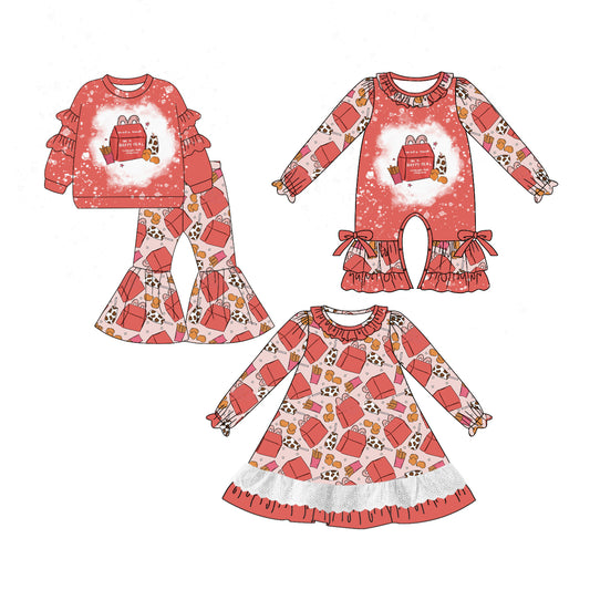 25.6.13 custom each style moq 5eta 4-6week Sibling Sisters baby girl long sleeve pants sets and dress and rompers match family design