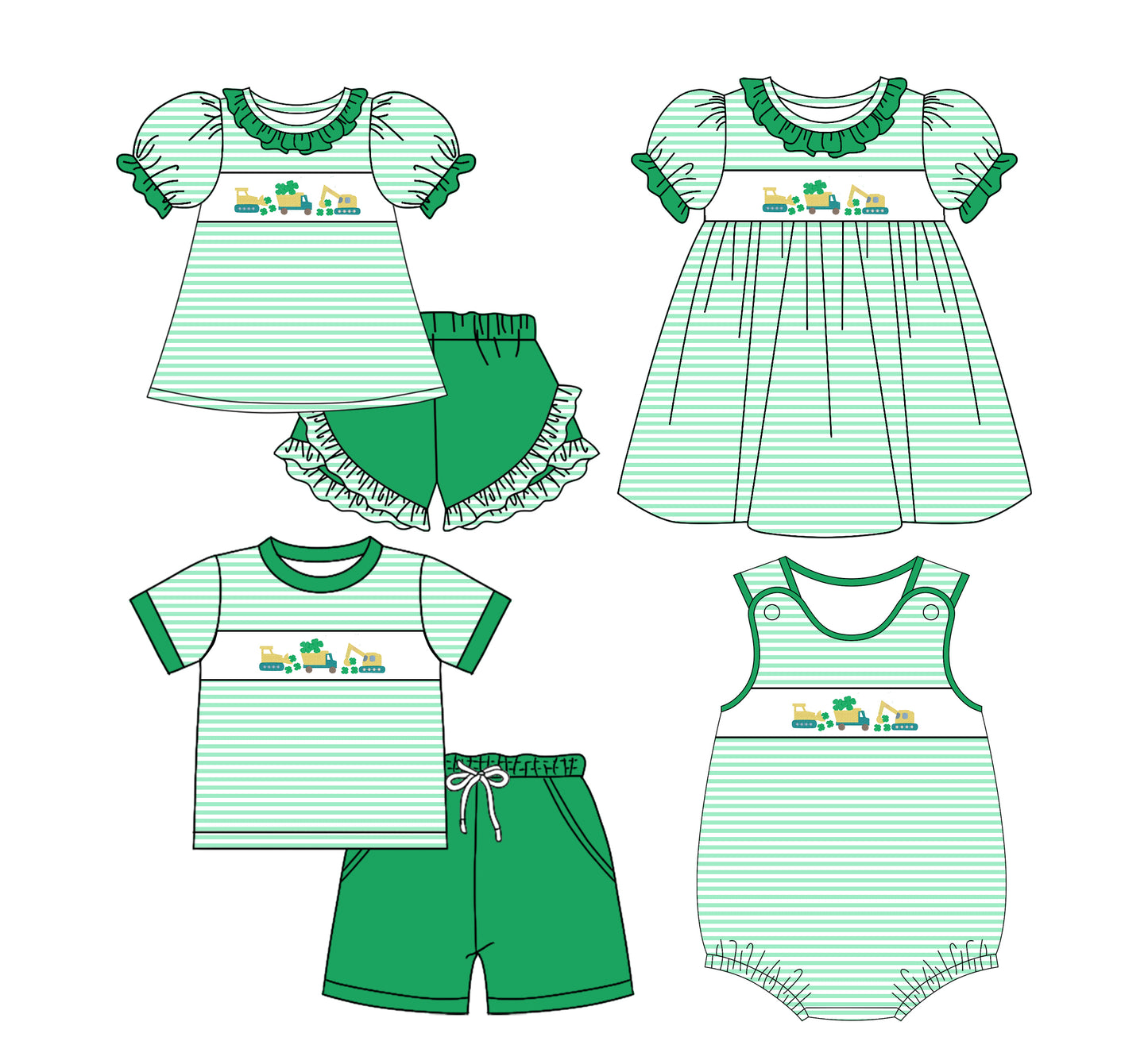 25.10.31 custom each style moq 5 eta 6-8week Sibling Sister baby short sleeve shorts sets 2 and romper and dress match design