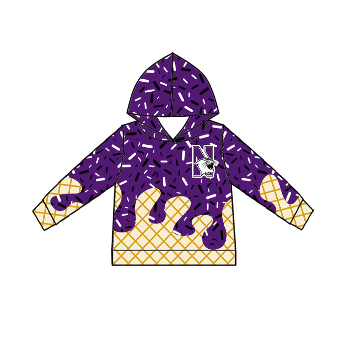 Custom summer teams baby girls clothes team purple hooded long sleeve tops and short sleeve top and dress and pants and shorts-25.5.30