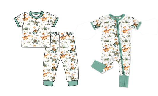 4.25 custom each style moq 5eta 4-6week Sibling Sisters dinosaur baby boy short sleeve pants sets and rompers match family design