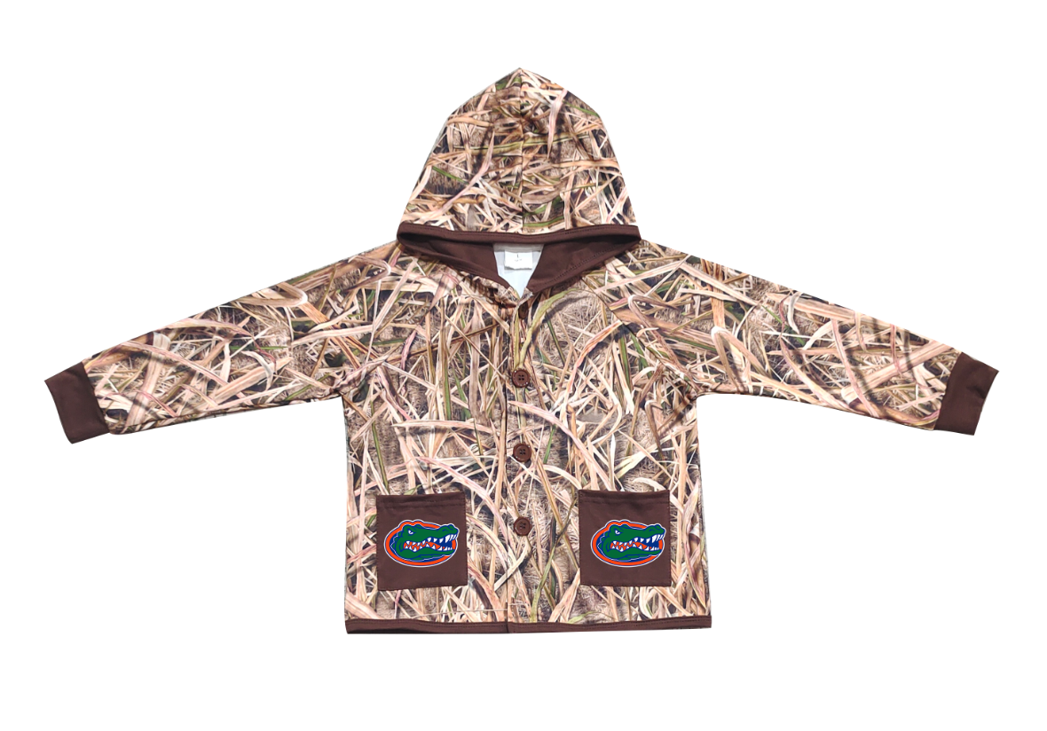Custom moq 5 mix size milk silk baby boys clothes team summer camouflage button hooded long sleeve top-25.11.25