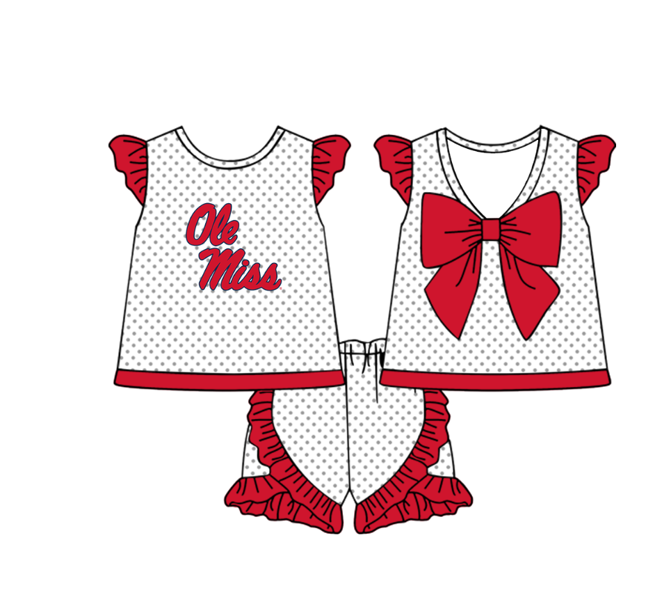 Custom moq 5 mix size milk silk summer teams Boy's Short Sleeved Red Top Plaid Shorts Set Girl's Short-Sleeved Set with Matching Swimsuits Adult Shorts