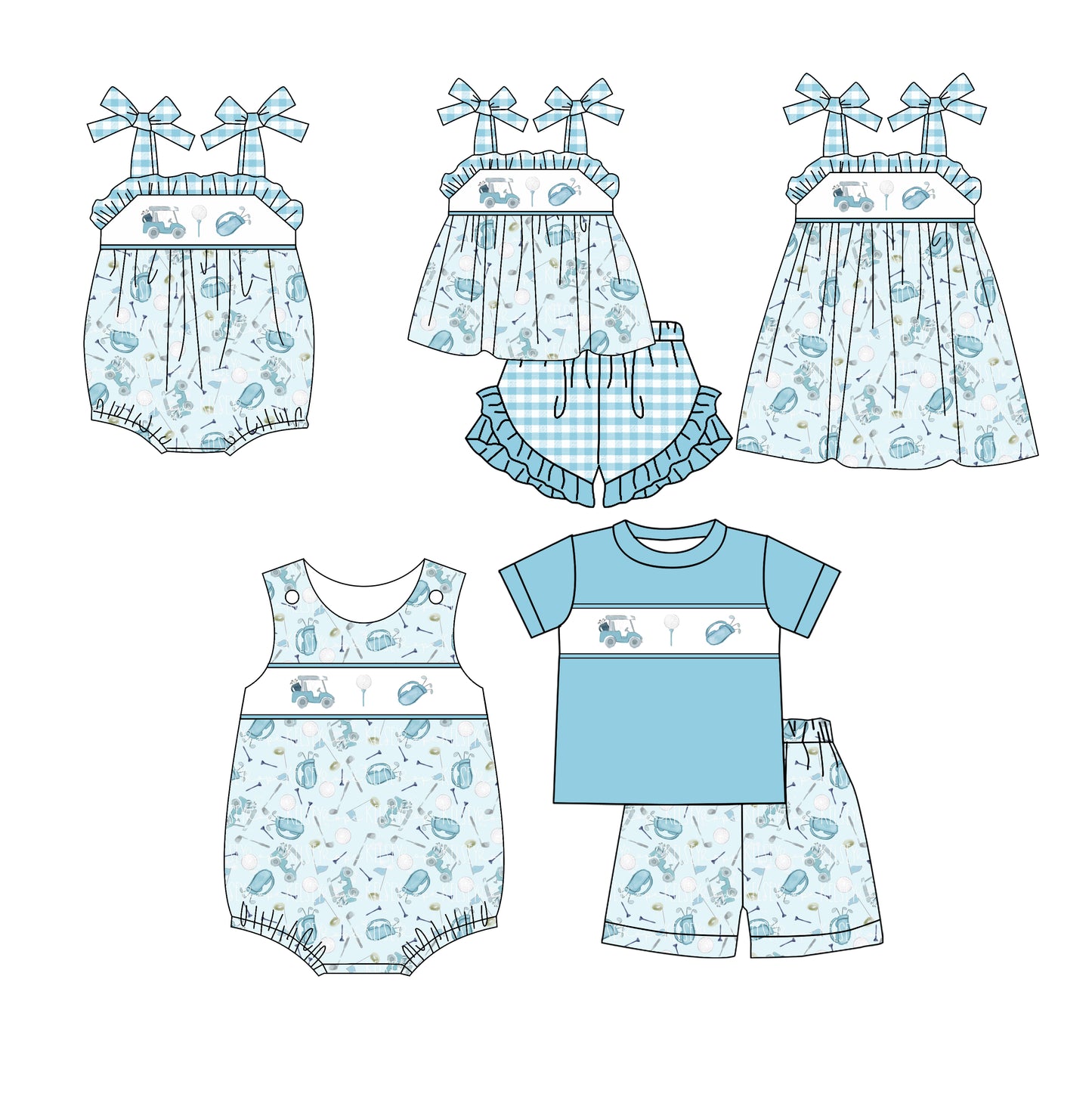 11.29 custom each style moq 5eta 4-6week Sibling Sister lightning seeing car blue baby girl short sleeve shorts sets and sets 2 and girls romper and boy romper and dress match design