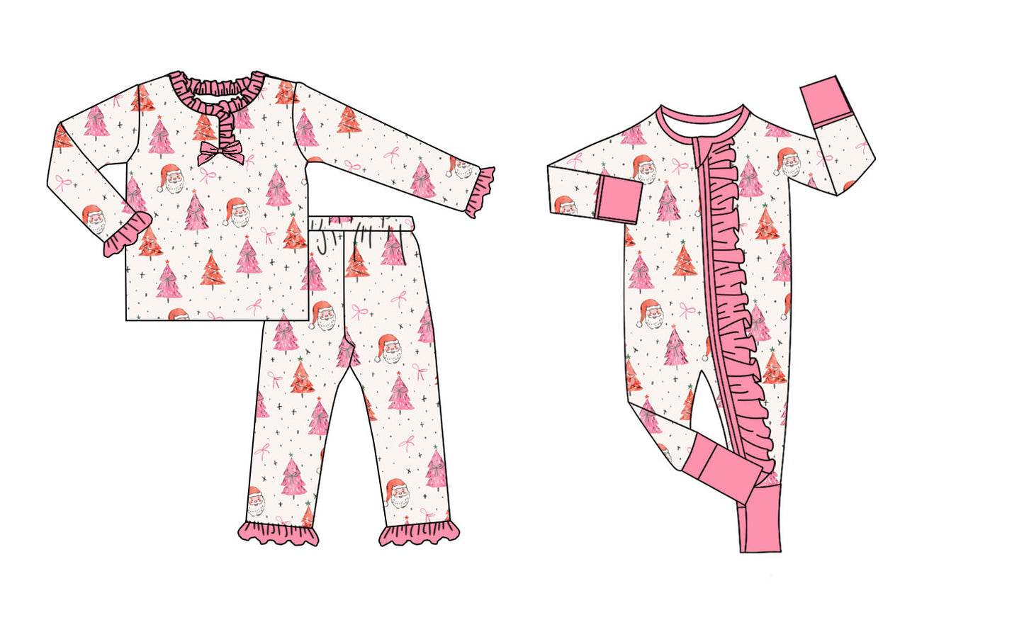 25.8.30 custom each style moq 5eta 4-6week Sibling Sisters Christmas bow baby girl clothes long sleeve pants sets and romper match family design