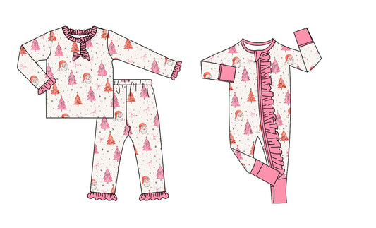 25.8.30 custom each style moq 5eta 4-6week Sibling Sisters Christmas bow baby girl clothes long sleeve pants sets and romper match family design