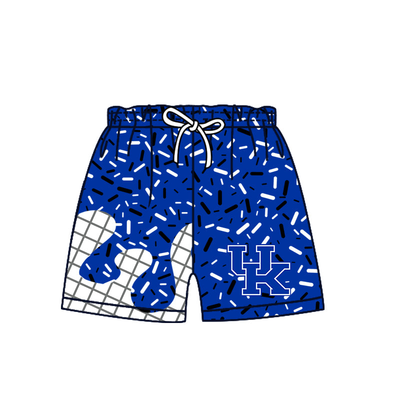 Custom moq 5 mix size milk silk summer teams Baby Camo Hooded Short Sleeve Top and Shorts Set Ice Cream Drips Blue Hooded Top with Matching Shorts