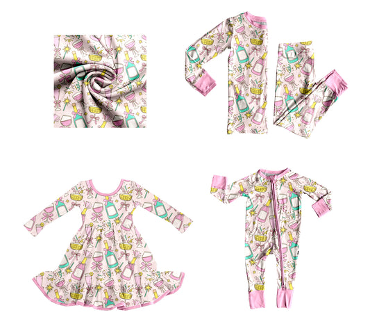 25.8.19 custom each style moq 5eta 4-6week Sibling Sisters baby girl long sleeve pants sets and dress and rompers match family design
