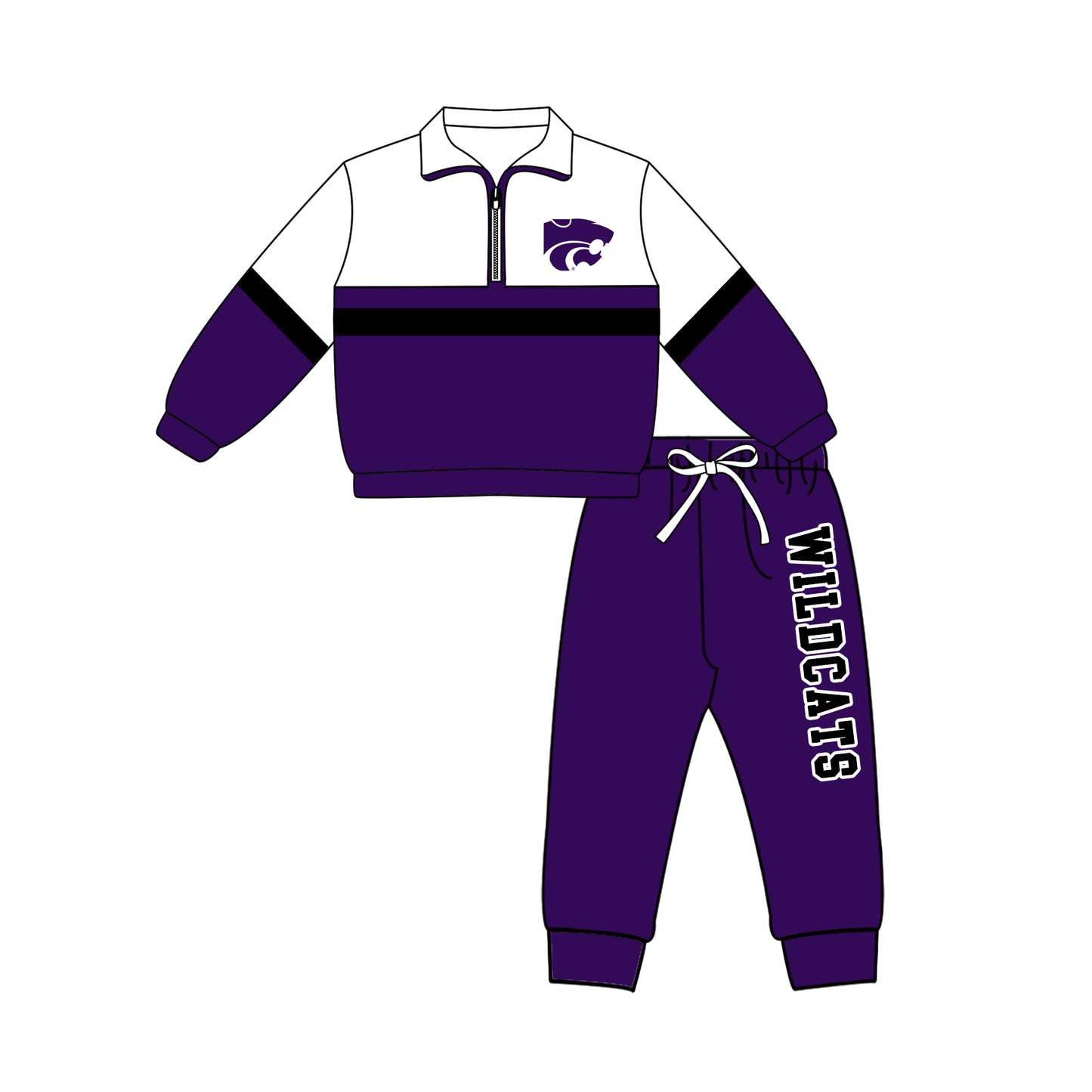 Custom moq 5 mix size summer teams Girls Polka Dot Top Shorts Set Purple Bows Top Skirt Short Set Zipper Pullover Pants Set