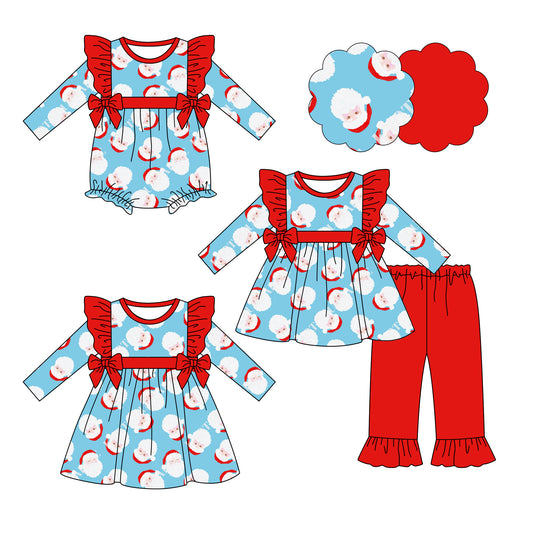 25.6.19 custom each style moq 5eta 4-6week Sibling Sisters Christmas baby girl long sleeve pants sets and dress and rompers match family design
