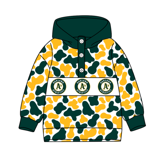 2-Custom moq 8 mix size milk silk summer team baby boy clothes camouflage green and yellow hooded long sleeve top-25.10.9