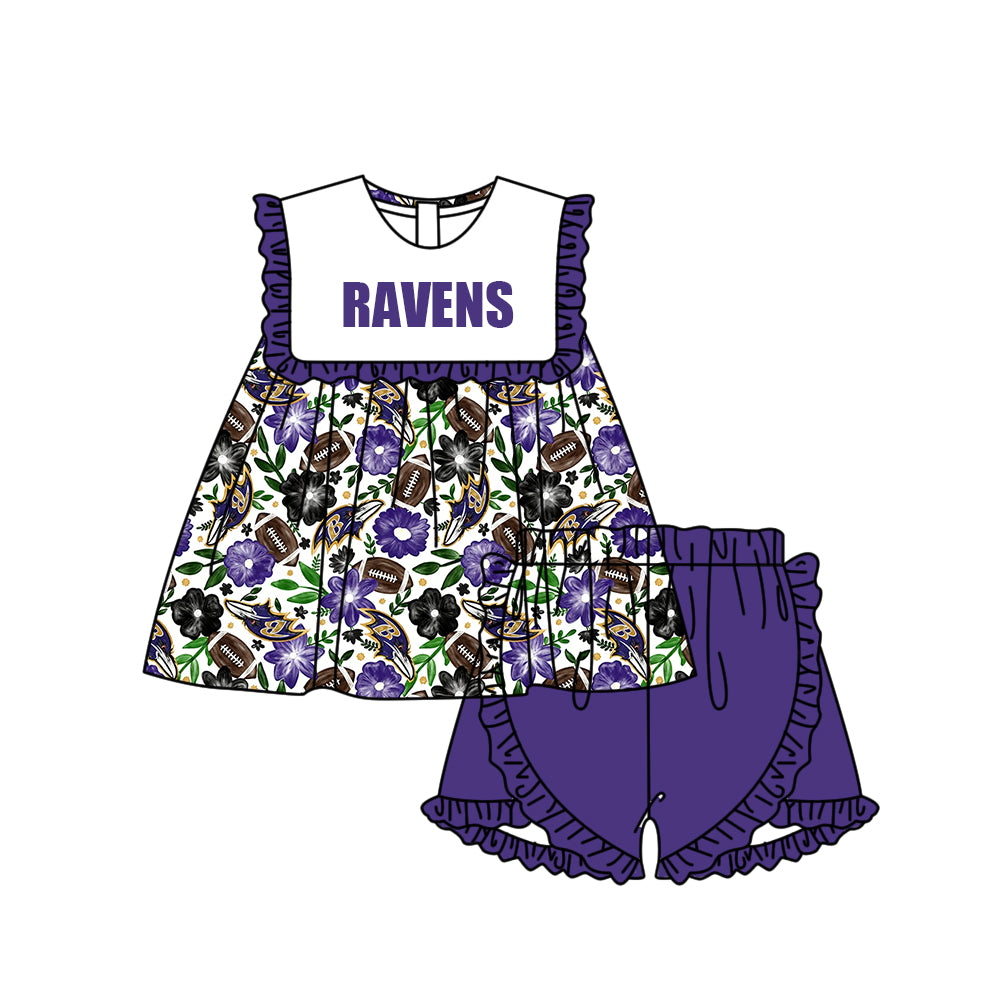 Custom moq 5 mix size milk silk summer teams Baby Girl Sleeveless Top And Purple Shorts Set Sleeveless Skirt Set Yoga Dress Romper