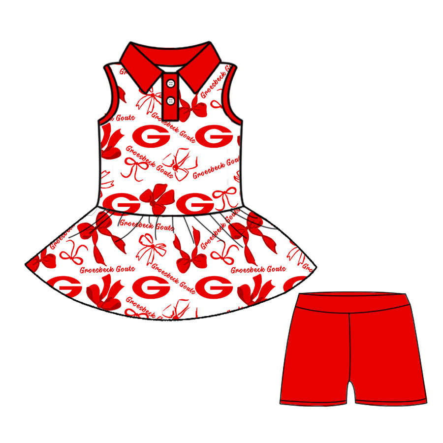 Custom moq 5 mix size milk silk summer teams baby girls clothes bow red hooded long sleeve pants sets and shorts sets and dress and top and pant-25.8.11