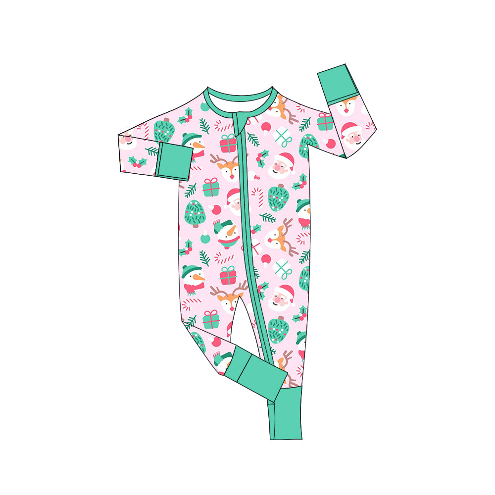5.22 custom each style moq 5eta 4-5week Sibling Sister Christmas Santa sky blue girls outfits dress and baby romper match family design