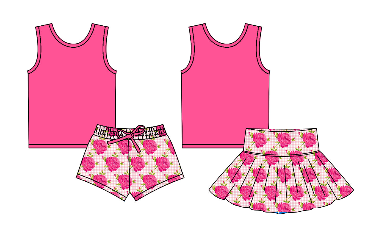 2.17 custom each style moq 5eta 4-6week Sibling Sister floral baby girl short sleeve shorts sets and dresses match design