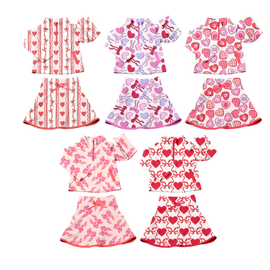 25.10.17 custom each style moq 5 eta 6-8week Sibling Sisters baby girl long sleeve skirts sets 5 match family design