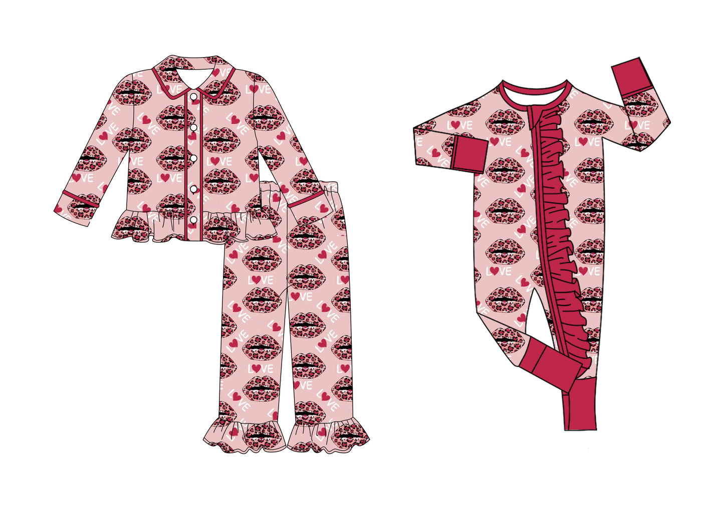25.9.8 custom each style moq 5eta 4-6week Sibling Sisters love baby girl clothes long sleeve pants sets and romper match family design