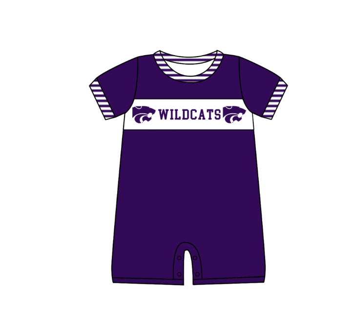 Custom moq 5 mix size milk silk summer teams baby girl boys clothes Dark purple short sleeve shorts sets 2  and dress and rompers 2 series