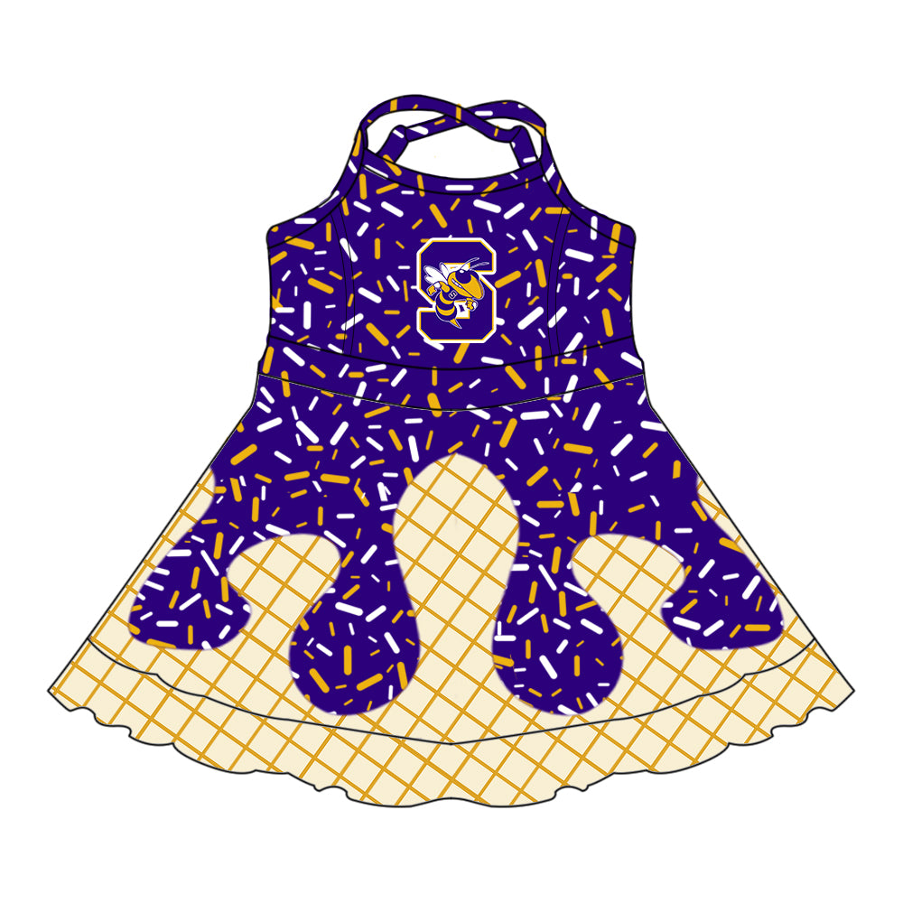 Custom moq 5 mix size milk silk baby girls clothes team purple hooded long sleeve tops and skirt and dress and shorts 1 and shorts 2-25.7.2