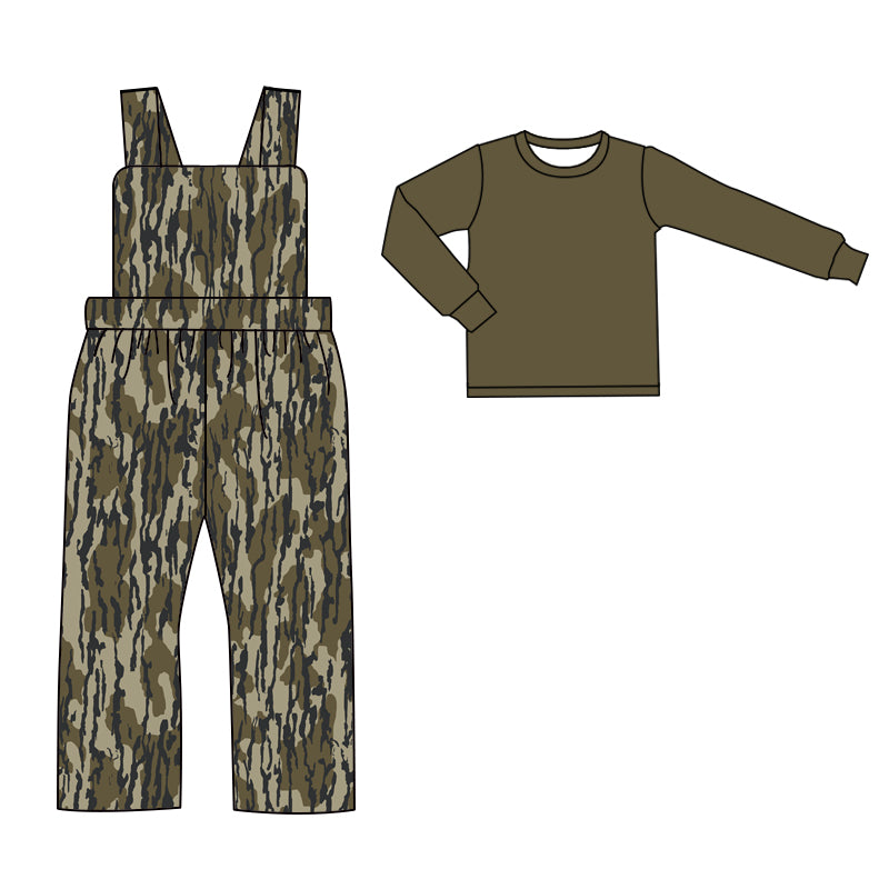 9.16 custom each style moq 5eta 4-6week baby girls clothes camouflage army green long sleeve suspender jumpsuit sets