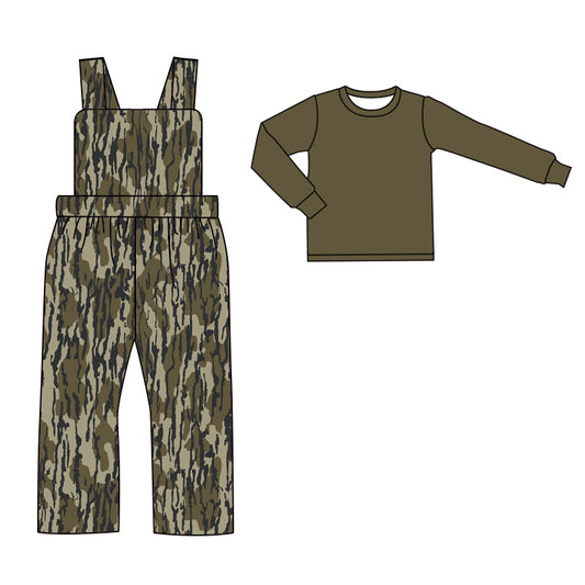 9.16 custom each style moq 5eta 4-6week baby girls clothes camouflage army green long sleeve suspender jumpsuit sets
