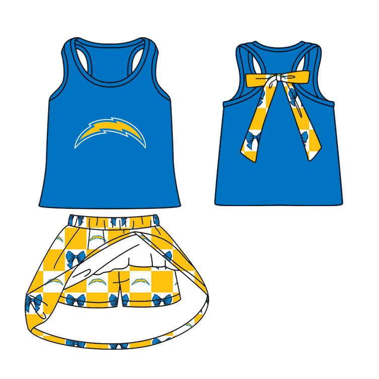 Custom moq 5 mix size milk silk summer teams Baby Girl Sleeveless Top Skirts Set Dress And Shorts Yoga Yellow Checked Outfit Boy's Checked Short-Sleeved Polo Shirt And Romper