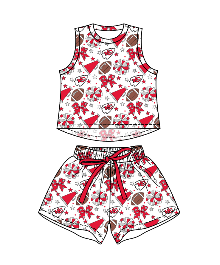 Custom moq 5 mix size milk silk summer teams Baby Girls Stars Bows Vests Top Short Yoga Active Clothes Set for Kids