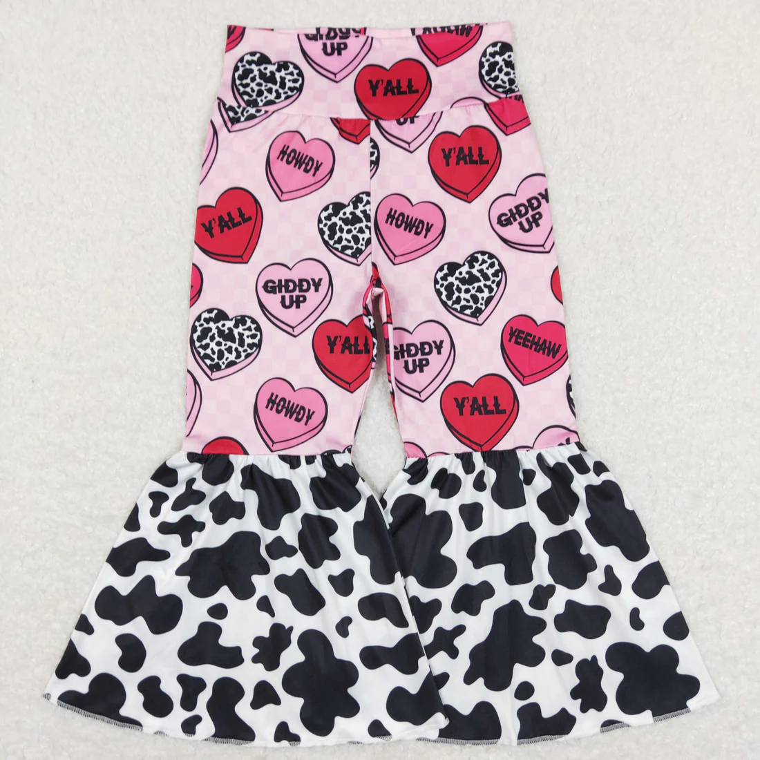 RTS NO MOQ Sibling Baby girls clothes Summer Valentine love long pants