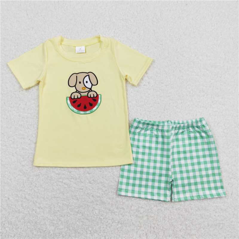 RTS NO MOQ Embroidery short-sleeved shorts suit & short-sleeved sets and romper