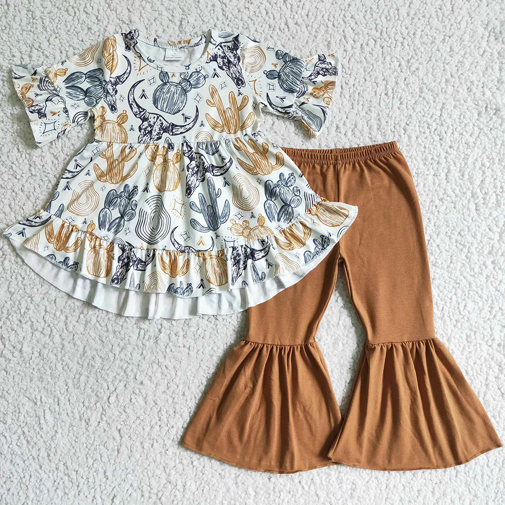 RTS NO MOQ Sibling Baby girls Clothes long-sleeved pants sets