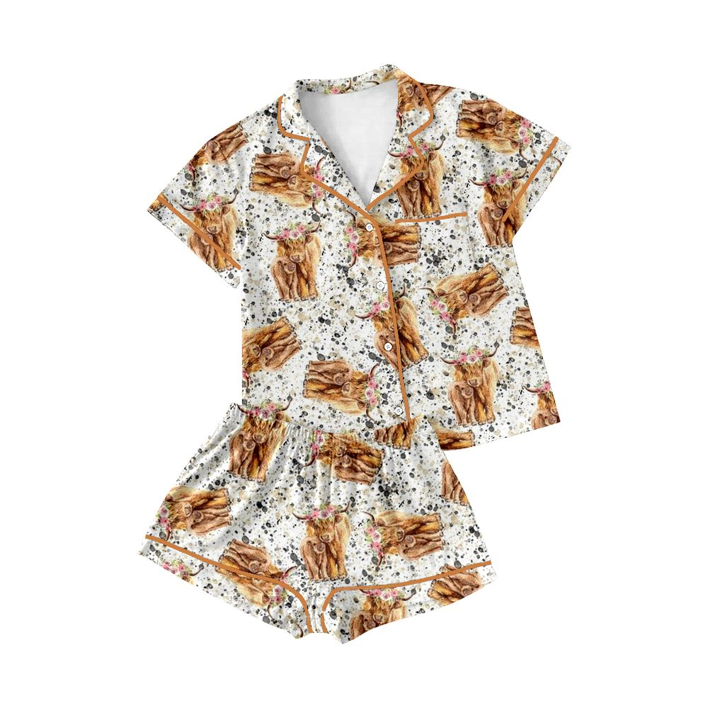 Deadline August 30 custom no moq eta 6-7weeks Western Bullhead Pajama Set