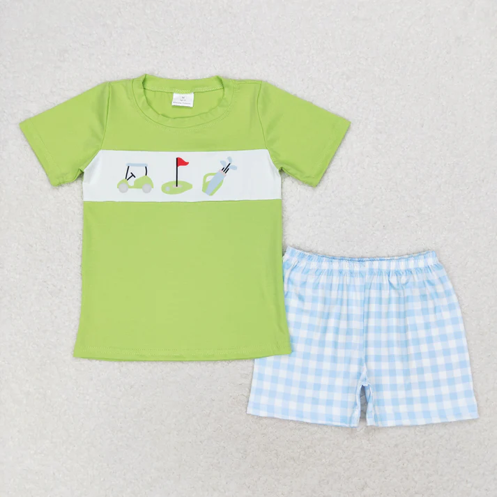 RTS NO MOQ Baby Girls Golf Summer Sibling Rompers Dresses Outfits Clothes Sets