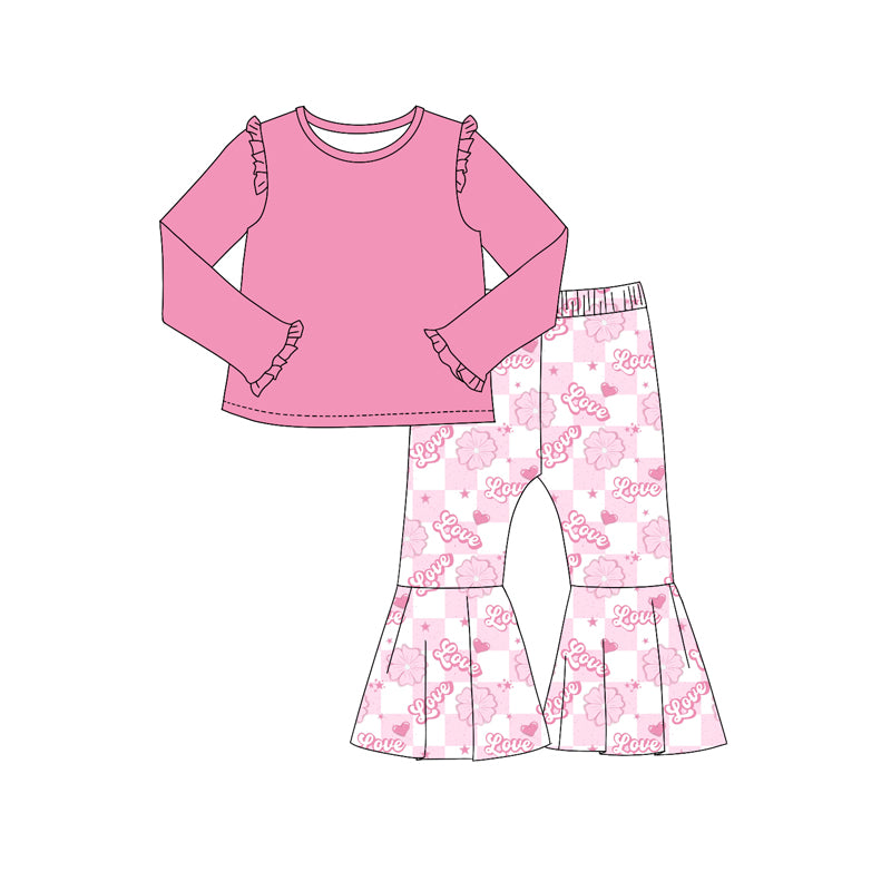 9.11 custom each style moq 5eta 4-6week Sibling Sister love pink baby girl sets and dress and rompers match family design