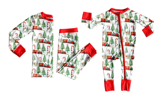 25.6.28 custom each style moq 5eta 4-6week Sibling Sisters Christmas trees baby boy long sleeve pants sets and rompers match family design